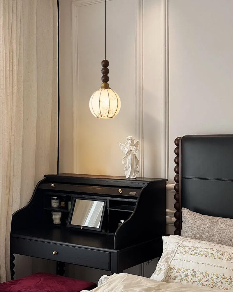 Hanglamp met Glas - Hout & Metaal