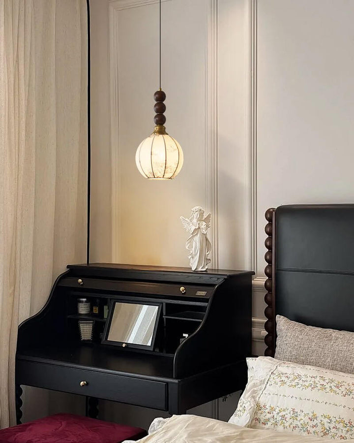 Hanglamp met Glas - Hout & Metaal