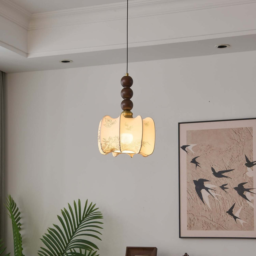 Hanglamp met Glas - Hout & Metaal