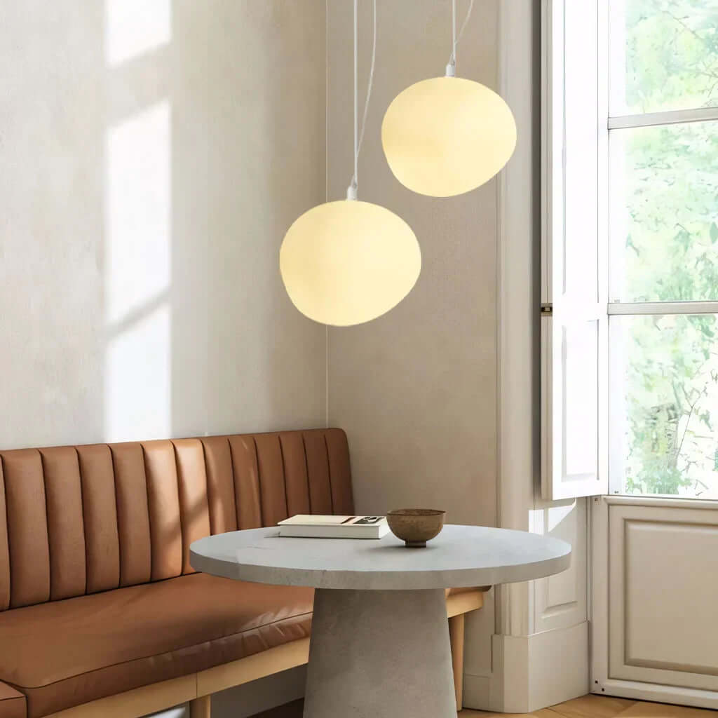 Witte Kiezel Hanglamp - Modern & Minimalistisch