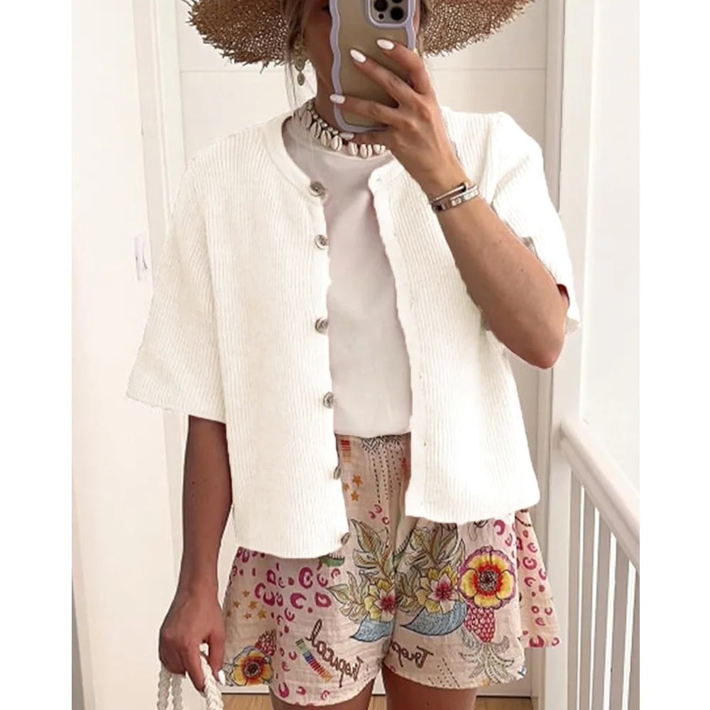 Trendy Streetwear Vest met Korte Mouwen