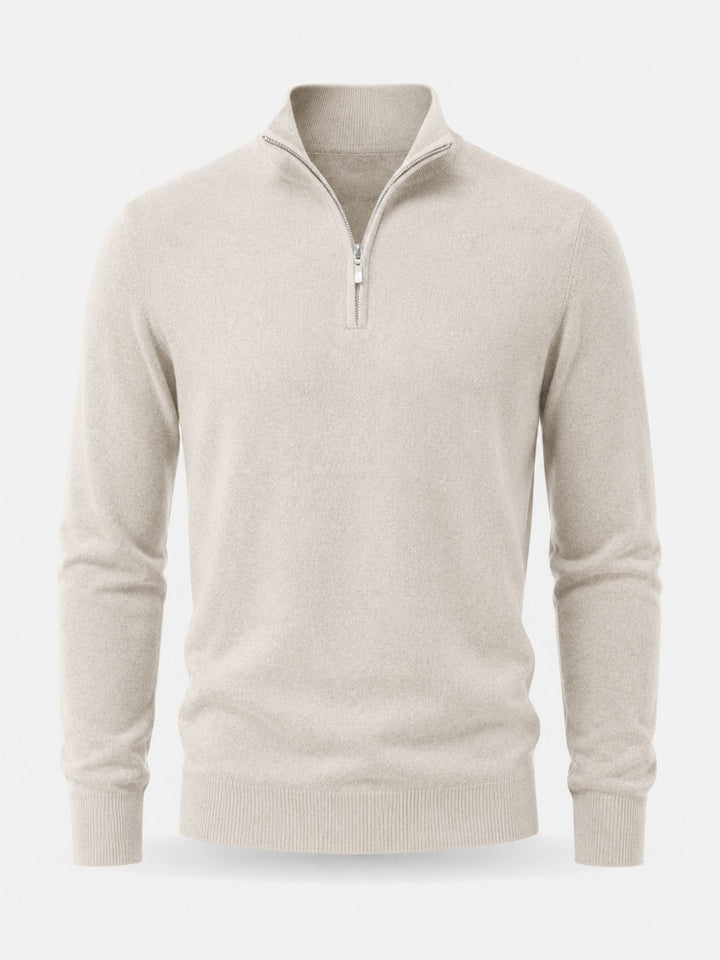 Stijlvolle heren V-hals trui met ritssluiting, perfect voor casual en verfijnde looks.