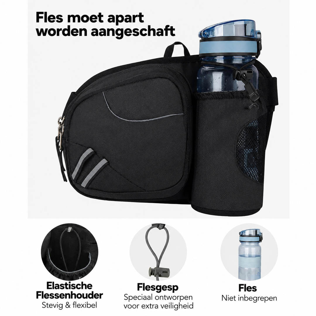 Waterafstotende Nylon Heuptas met Geïntegreerde Fleshouder