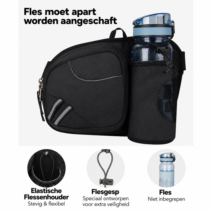 Waterafstotende Nylon Heuptas met Geïntegreerde Fleshouder