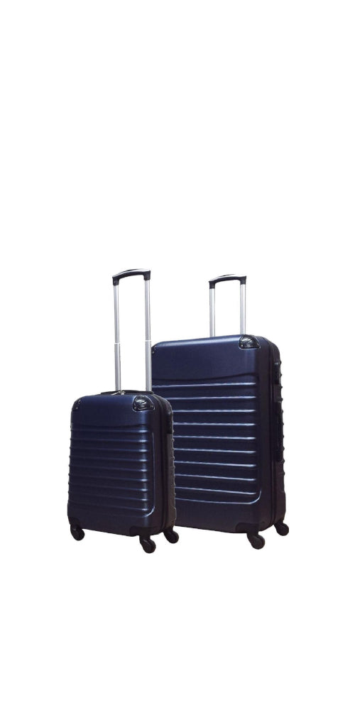 2-delige donkerblauwe hardcase kofferset 'Monaco' van ABS met 4 wielen en cijferslot voor veilige reisbagage.