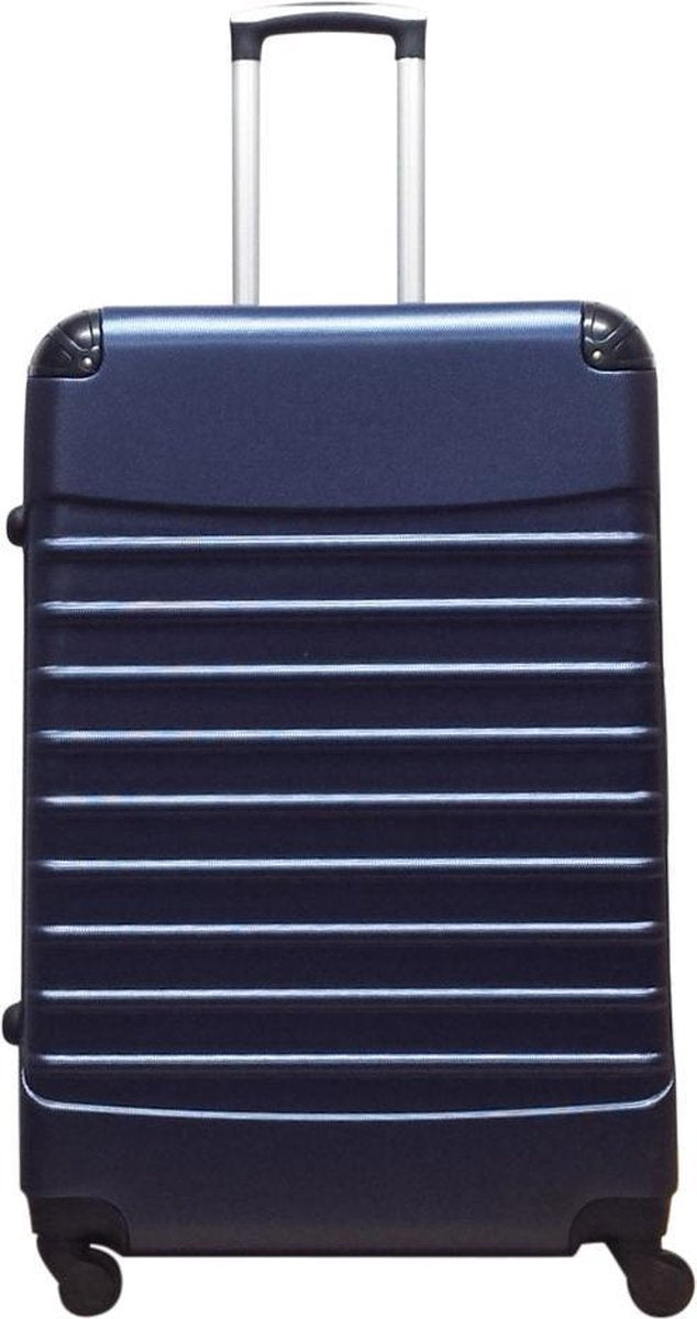 Lichte, maar stevige donkerblauwe ABS hardcase kofferset van 2 stuks voor comfortabel reizen.