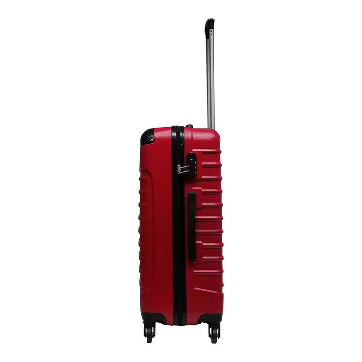 Grote en kleine rode hardshell koffer uit de Siena Rosso set, flexibele bagage voor elke reisduur.