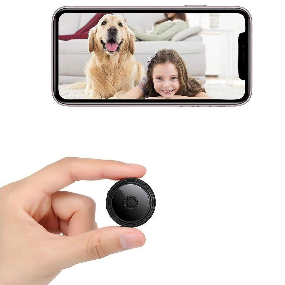 Compacte WatchPoint Mini draadloze 1080p beveiligingscamera, ideaal voor discrete huisbeveiliging.