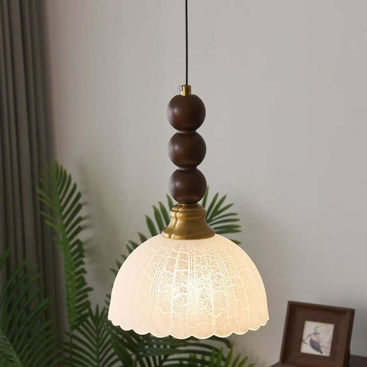 Hanglamp met Glas - Hout & Metaal