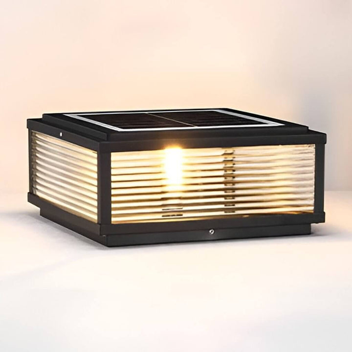 Moderne LED Buitenpaallamp met Geribbeld Glas