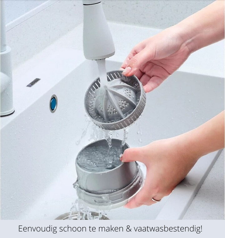 Stijlvolle draadloze sapcentrifuge met krachtige persfunctie voor citrusvruchten, snel klaar.