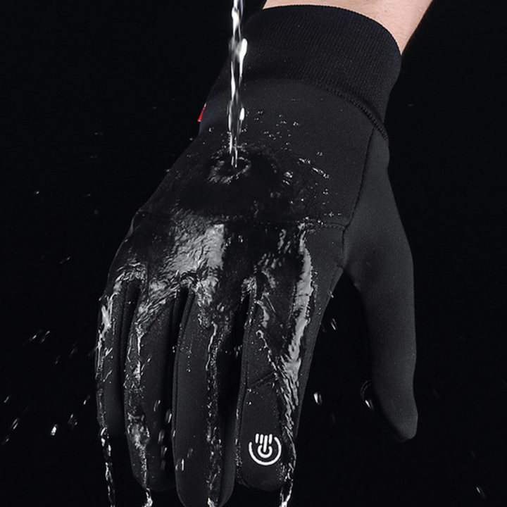 Zwarte touchscreen handschoenen unisex, warm en waterafstotend. Ideaal voor koude dagen en outdoor.