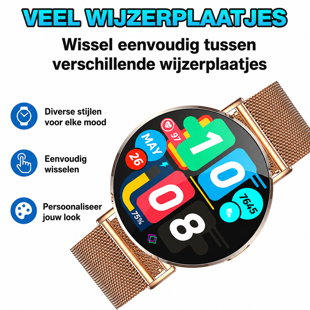 Luxe Galaxy Smartwatch voor Vrouwen – Stijl en Gezondheidsmonitoring