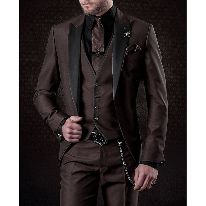 "3-delige herenset, elegante linnen blazer, gilet en broek in beige voor een stijlvolle en verfijnde look."