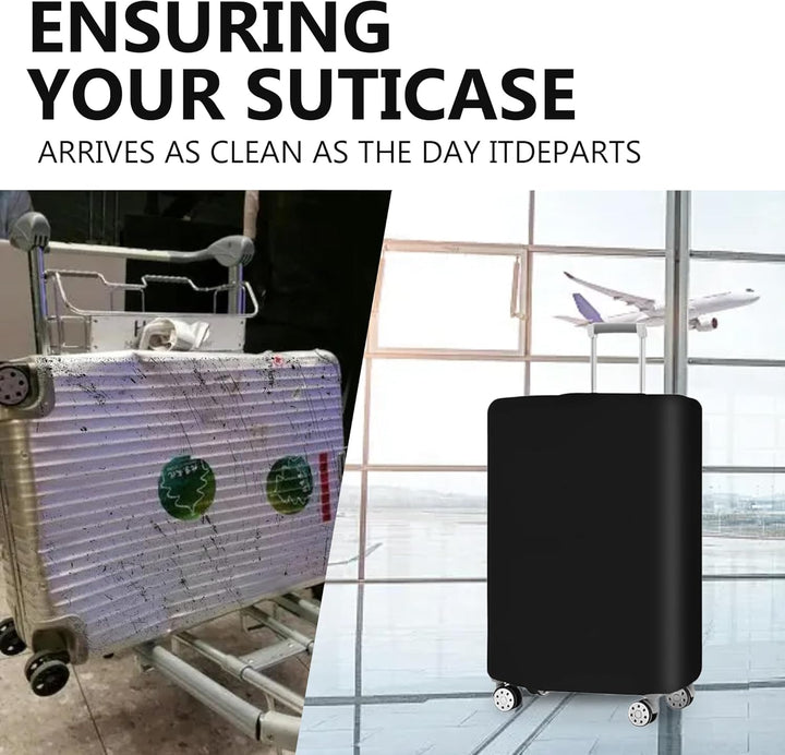 Universele rekbare kofferhoezen set (3 stuks) voor diverse bagage, biedt optimale bescherming.