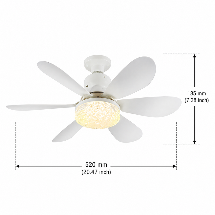 Draagbare Ventilator met Afstandsbediening en LED-Licht