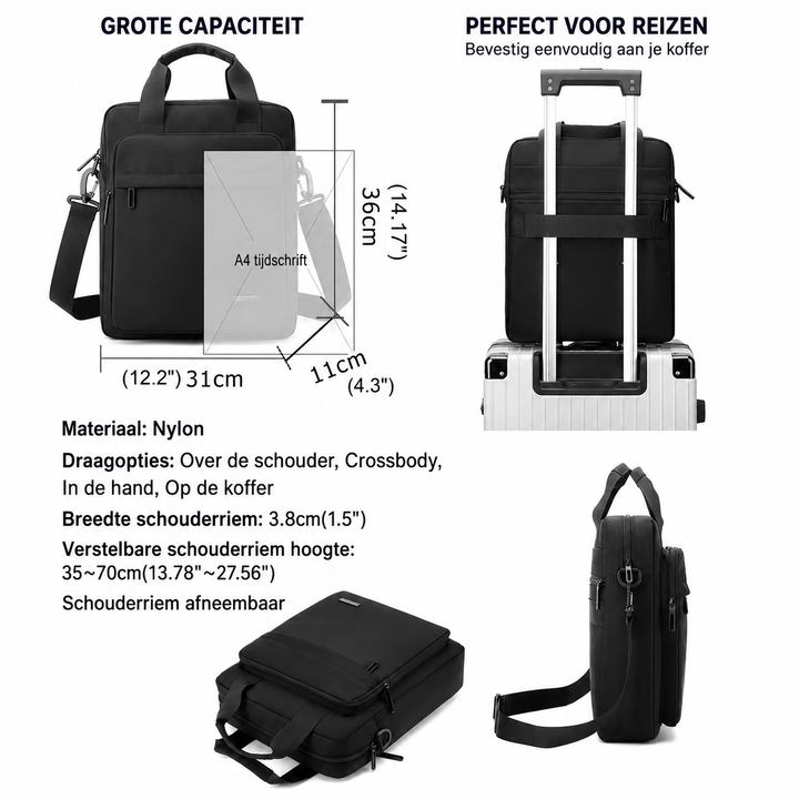 Slanke Zakelijke Laptoptas voor Heren