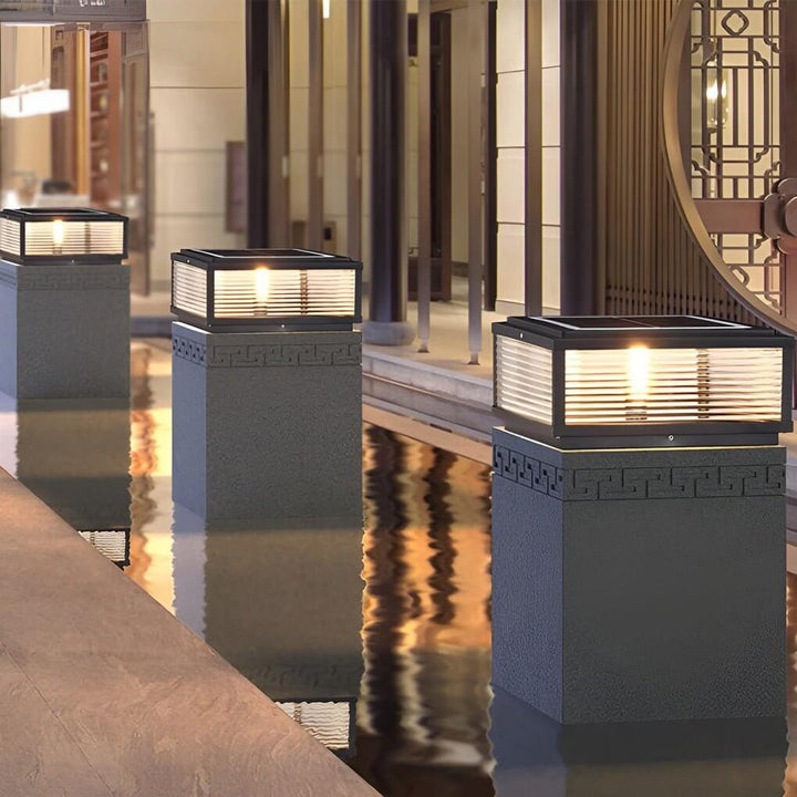 Moderne LED Buitenpaallamp met Geribbeld Glas