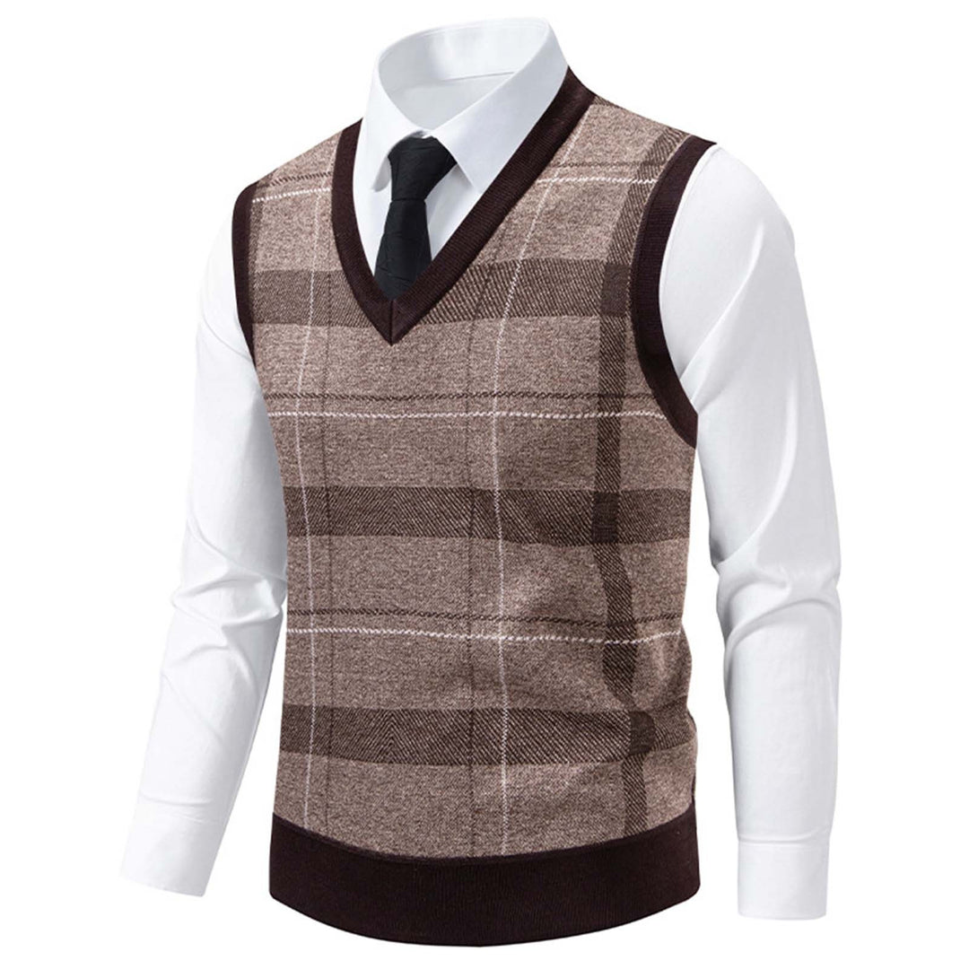 Mannen Mouwloos Vest met V-hals – Stijlvol voor Werk & Casual