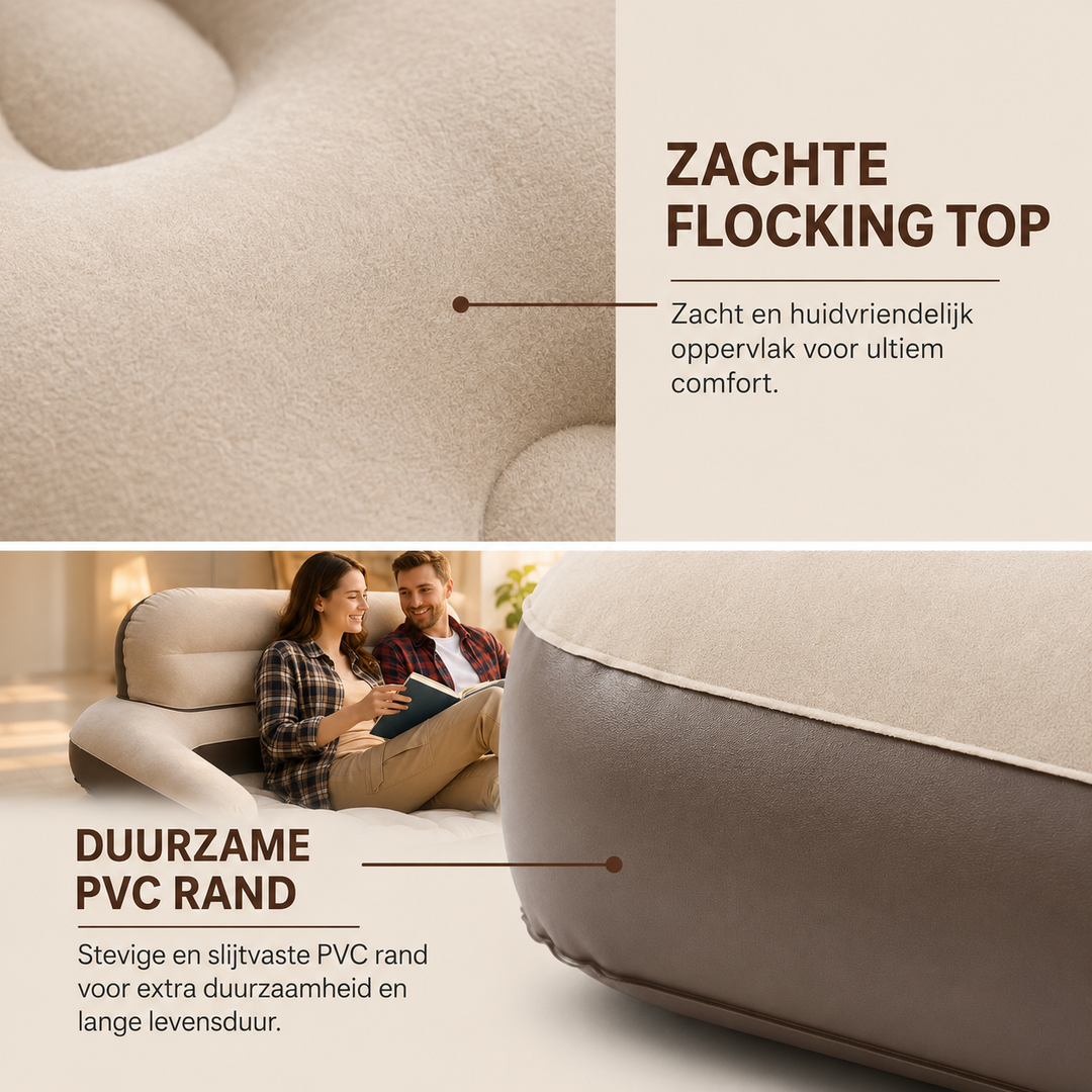 Luxe Luchtbed met Pomp & Rugleuning | Inclusief Kussens