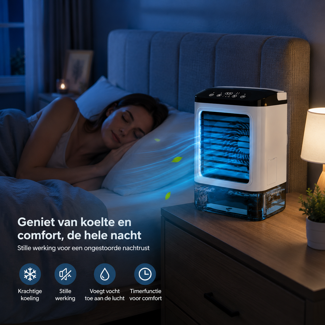 Draagbare Airconditioner met Ultrasone Koeling | 3 Snelheden voor Optimaal Comfort