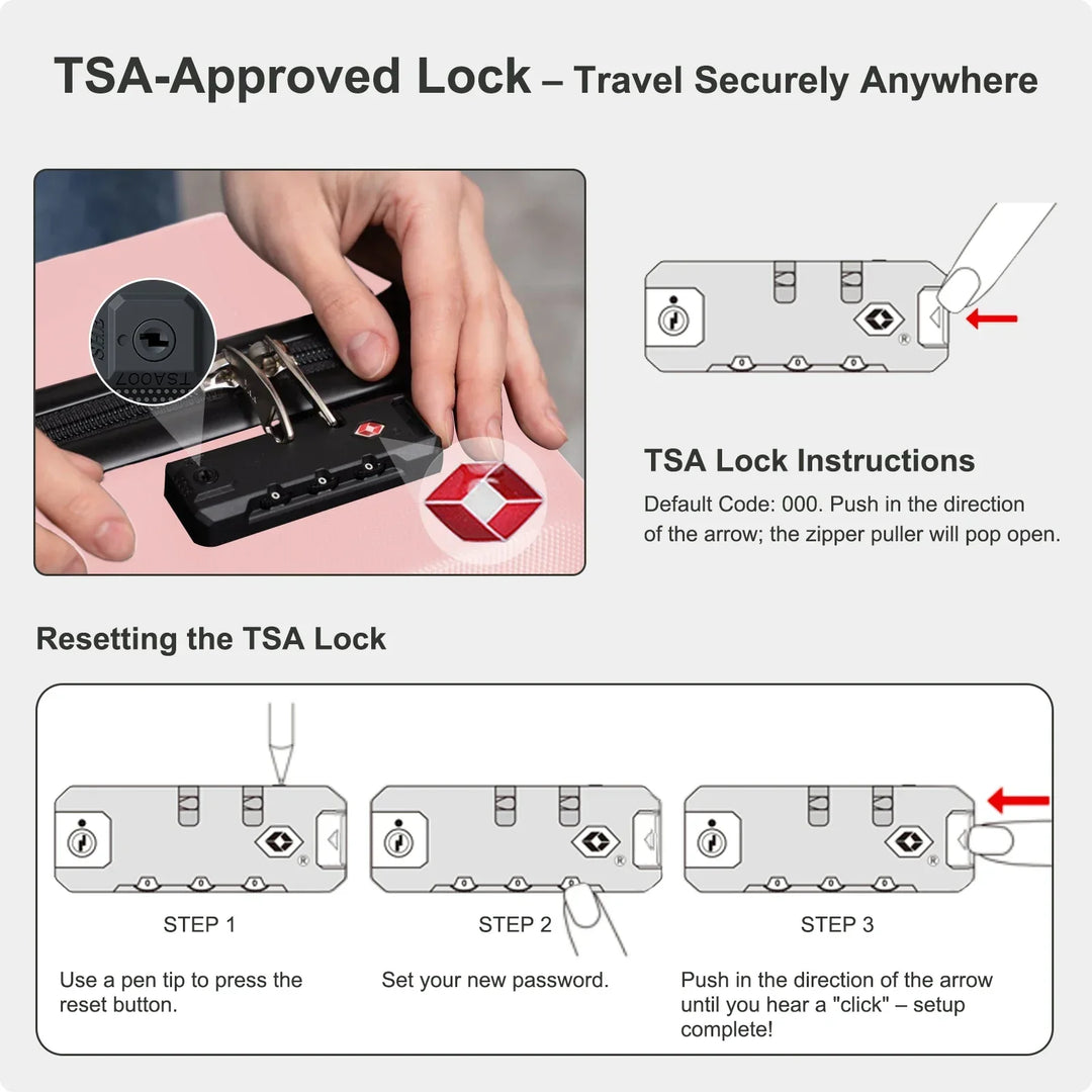 Duurzame Barcelona Explorer kofferset met krasbestendige hardcase schalen en geïntegreerd TSA-slot.