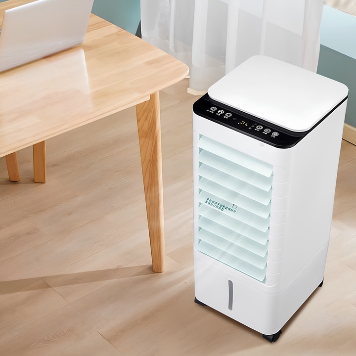 Draagbare luchtkoeler WC2026 voor thuis of kantoor. Stille 3-in-1 ventilator met bevochtiger en verkoeling.