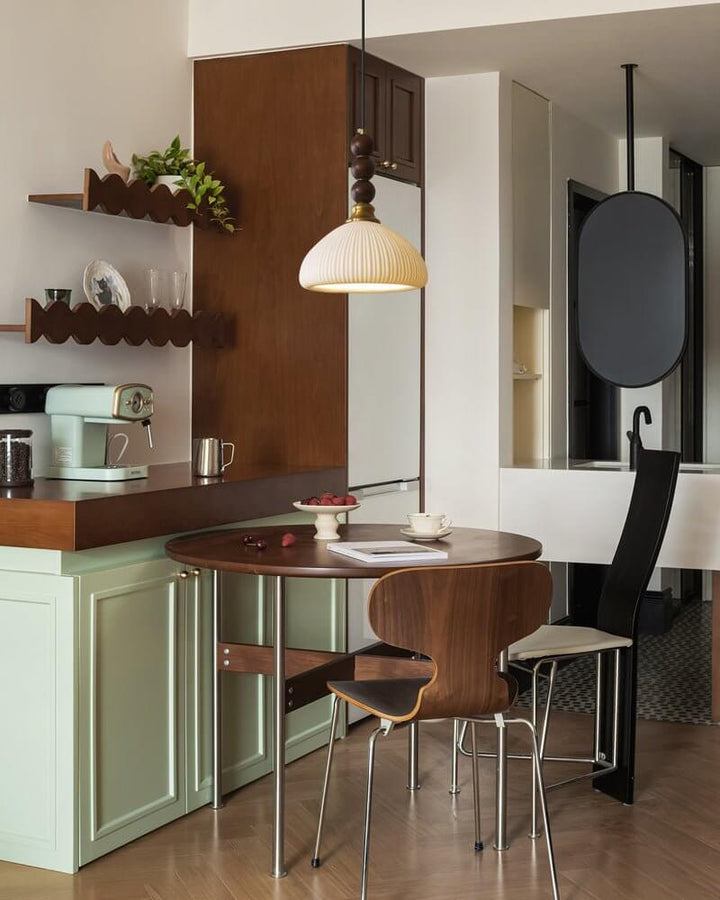 Hanglamp met Glas - Hout & Metaal