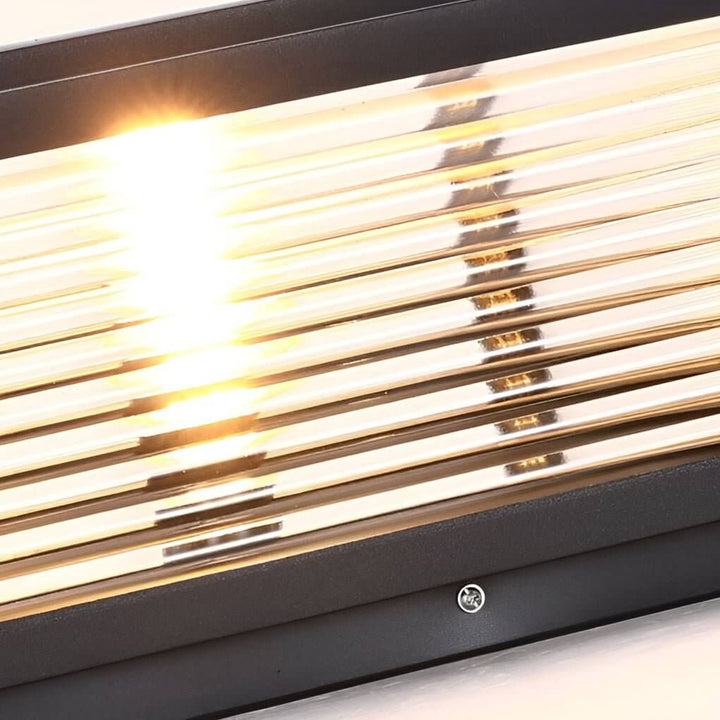Moderne LED Buitenpaallamp met Geribbeld Glas