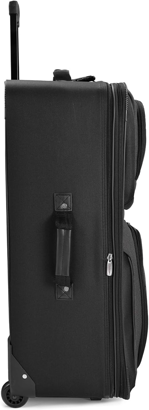 Detail van de duurzame softshell stof van een TravelMax koffer, lichtgewicht en stevig voor elke reis.