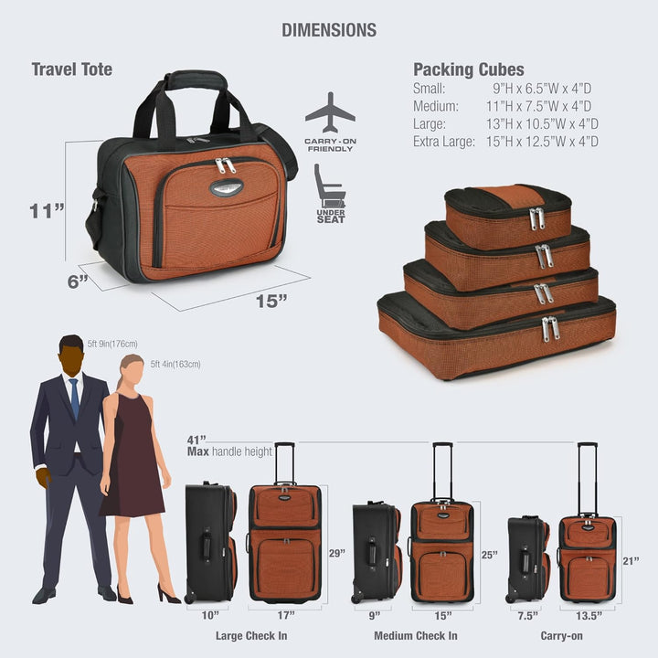 Grote softshell koffer uit de TravelMax 8-delige reisset met TSA-slot, ideaal voor lange vakanties.