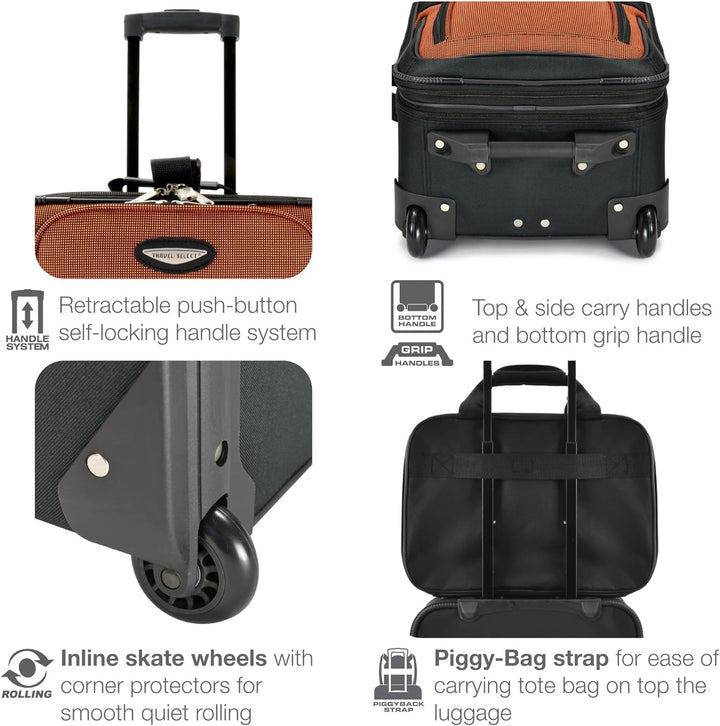 Diverse maten softshell koffers uit de TravelMax 8-delige reisset, geschikt voor elke reisduur & bestemming.