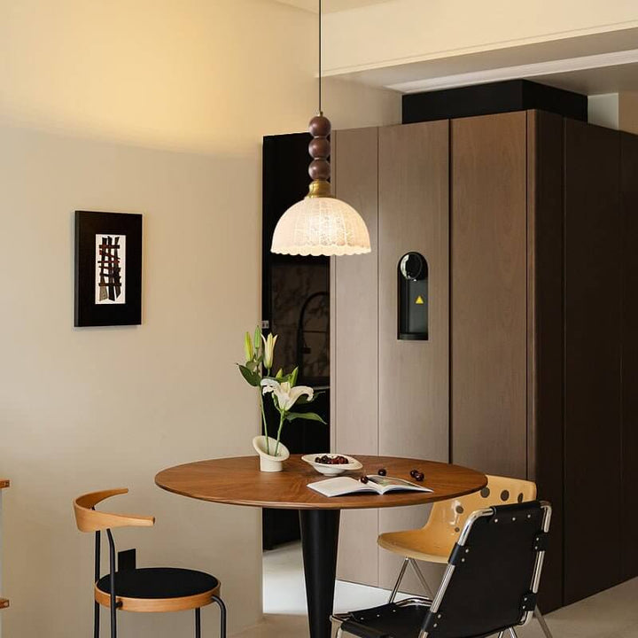 Hanglamp met Glas - Hout & Metaal