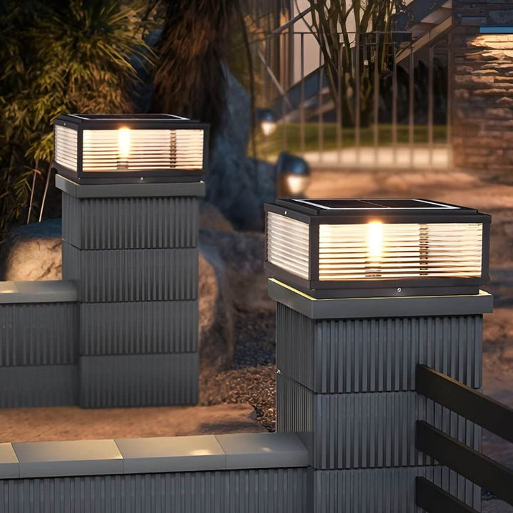 Moderne LED Buitenpaallamp met Geribbeld Glas