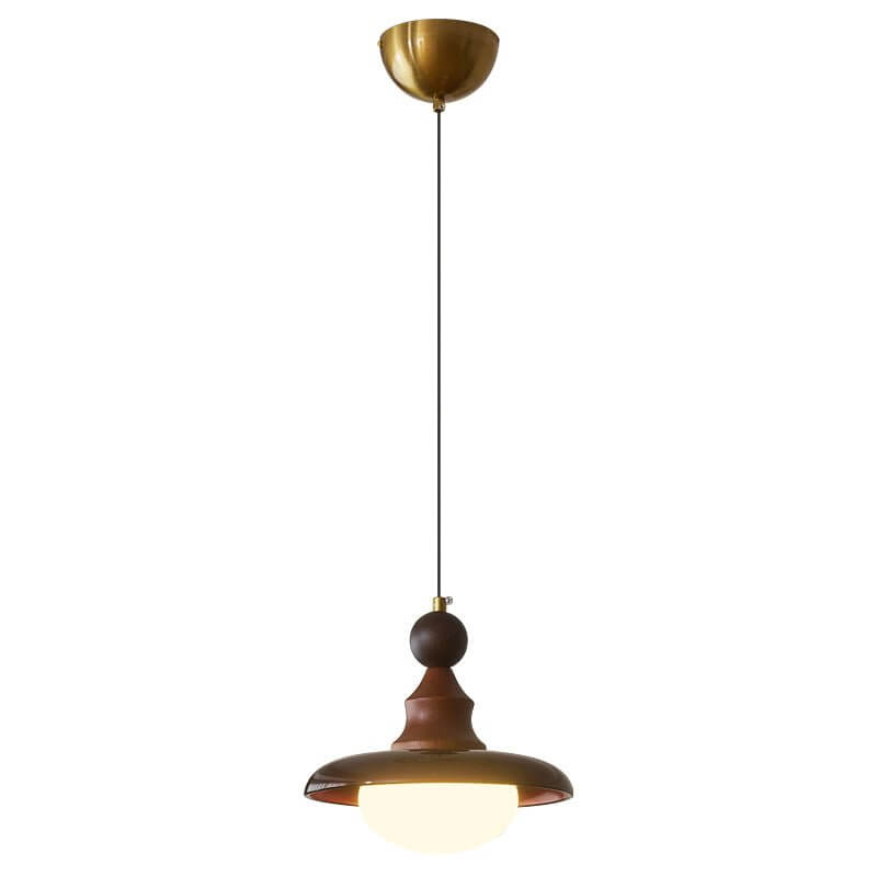 Hanglamp met houten accenten