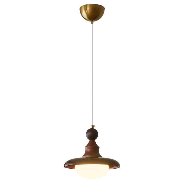 Hanglamp met houten accenten