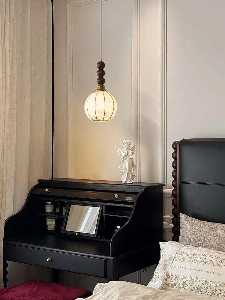 Hanglamp met Glas - Hout & Metaal