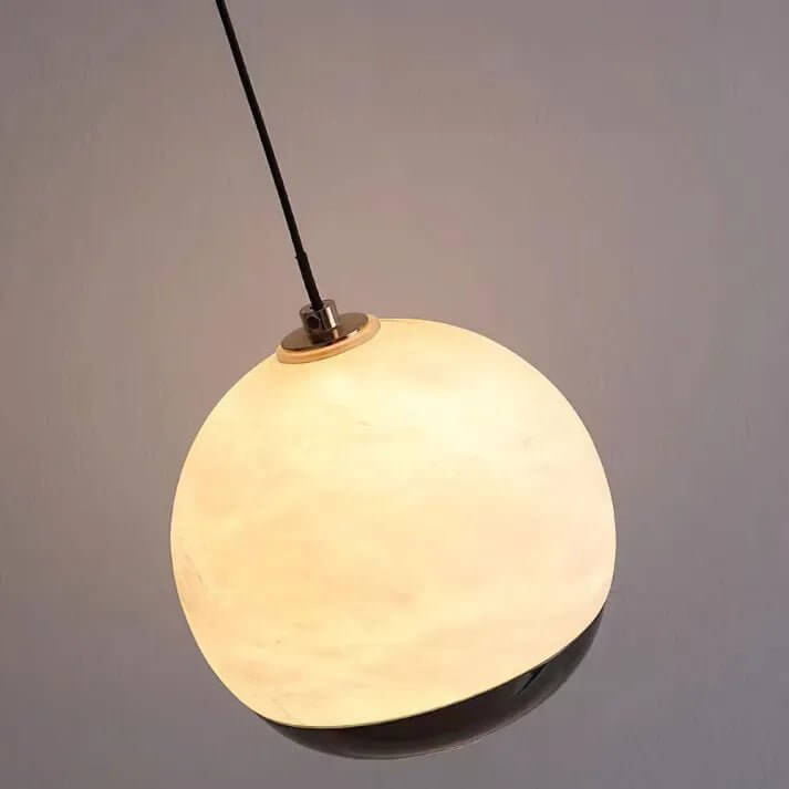Hanglamp - Albast Glas Bol met Marmeren Voet