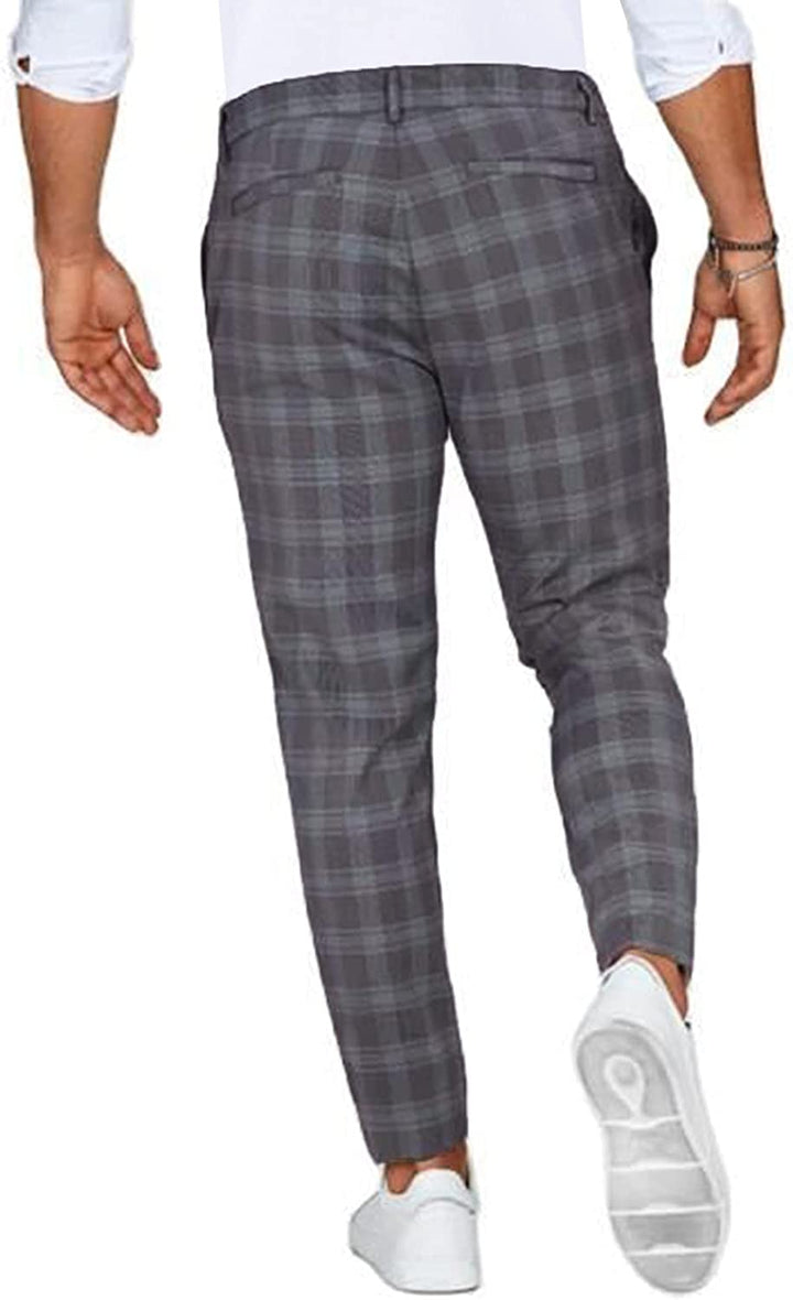 Heren Chris chino: comfortabele geruite broek in slim fit. Stijlvolle en veelzijdige herenkleding.