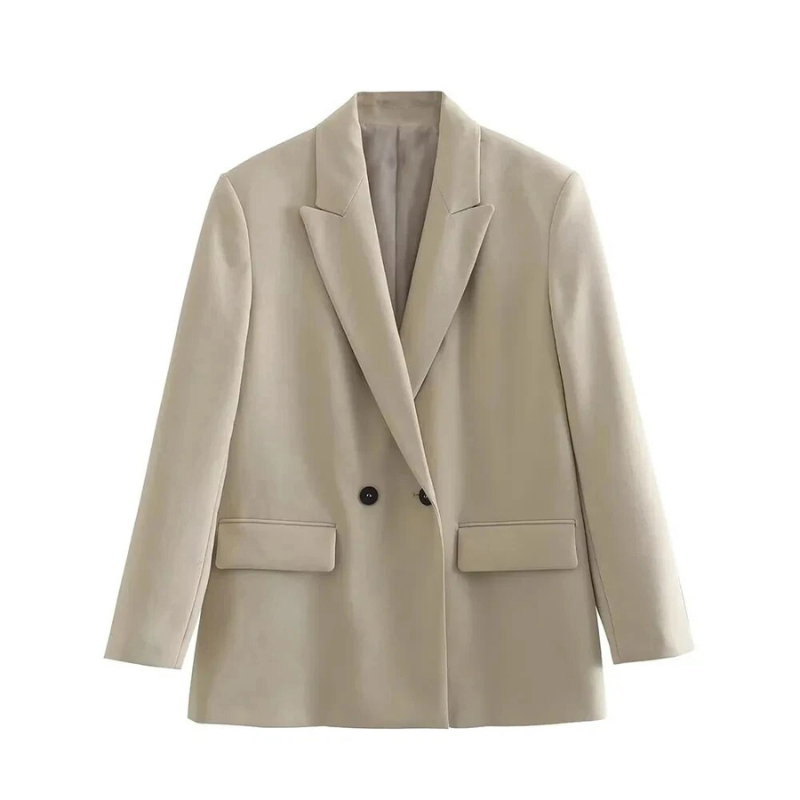 Chique oversized damesblazer voor een comfortabele en modieuze uitstraling. Ideaal als trendy kledingstuk.