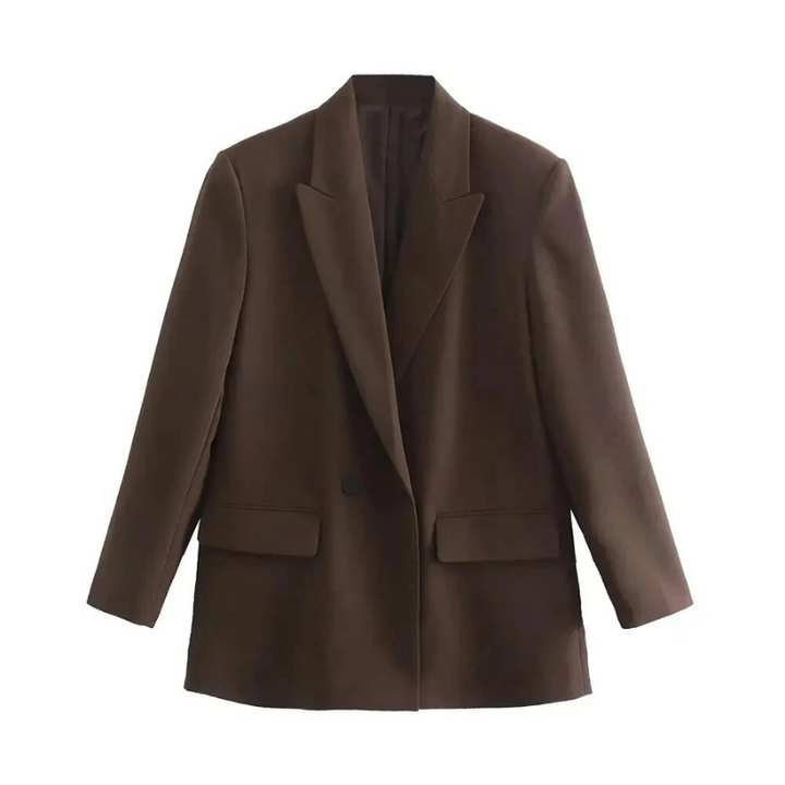 Trendy dames blazer met oversized pasvorm, ideaal voor een elegante en eigentijdse mode-uitstraling.