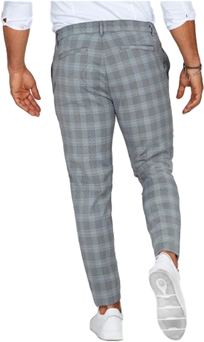 Modieuze geruite heren chino, slim fit en comfortabel. Een veelzijdige broek voor elke man.
