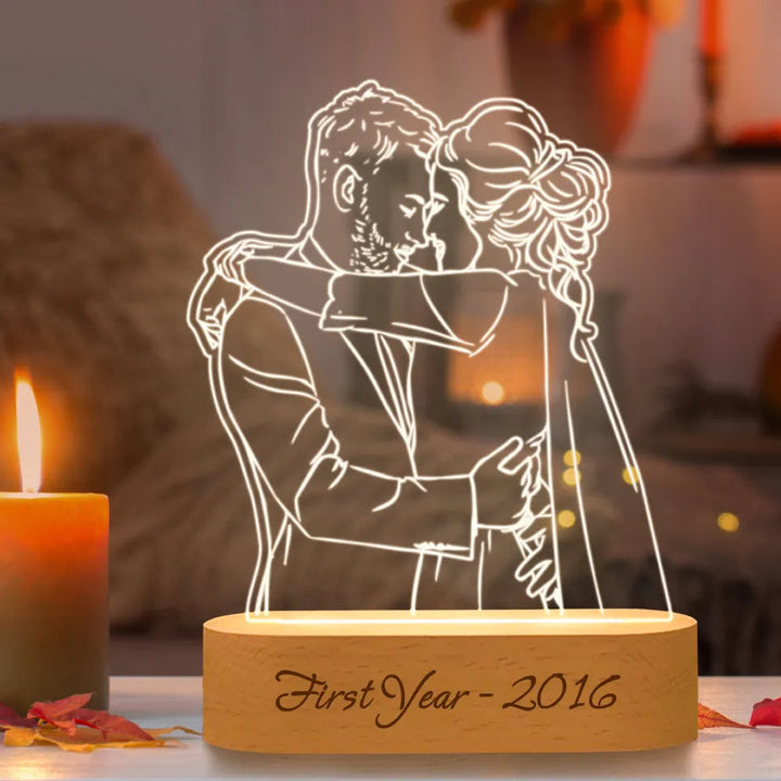 Acryl LED sfeerlicht met USB-aansluiting, unieke woondecoratie voor gezellige avonden, perfect cadeau.