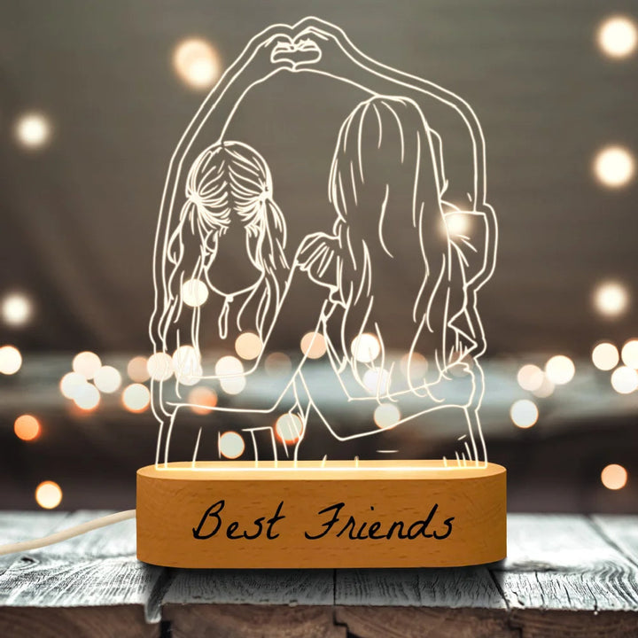 Stijlvolle gepersonaliseerde LED lamp voor thuis, perfect als sfeerlicht en uniek woondecoratie item.