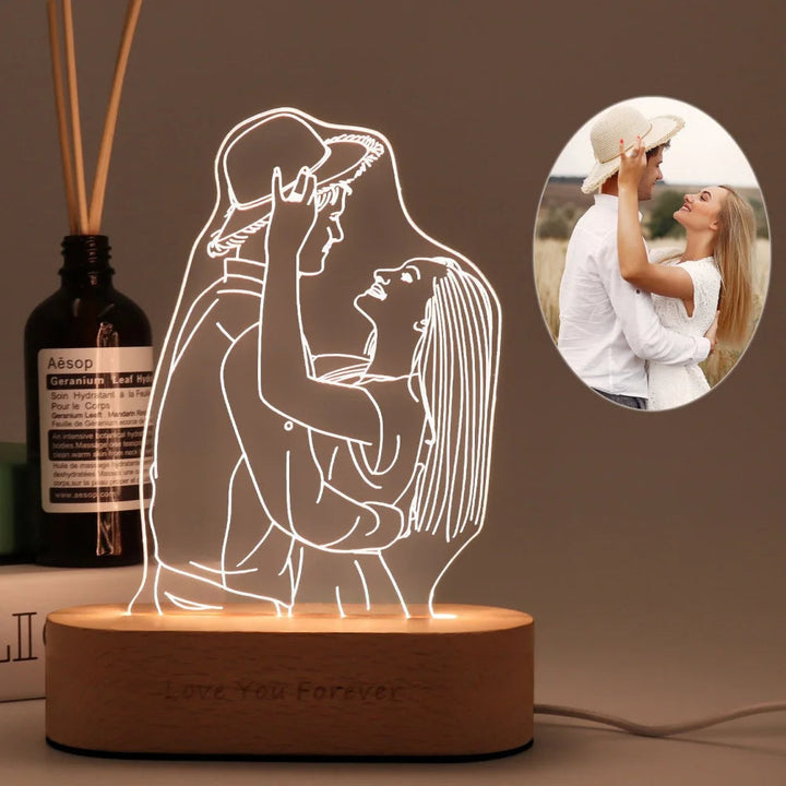 Custom acryl LED lamp met persoonlijke tekst, origineel cadeau voor speciale momenten, usb gevoed.