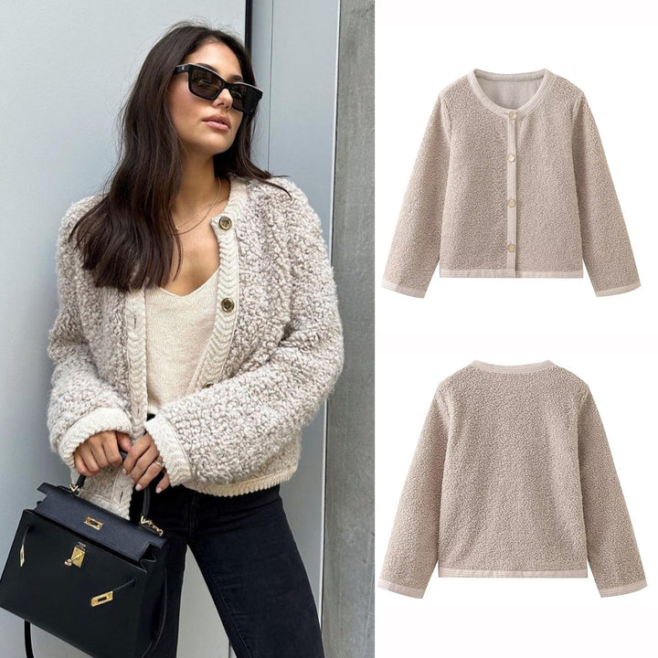 Trendy Dames Overshirt in Teddy-Stijl