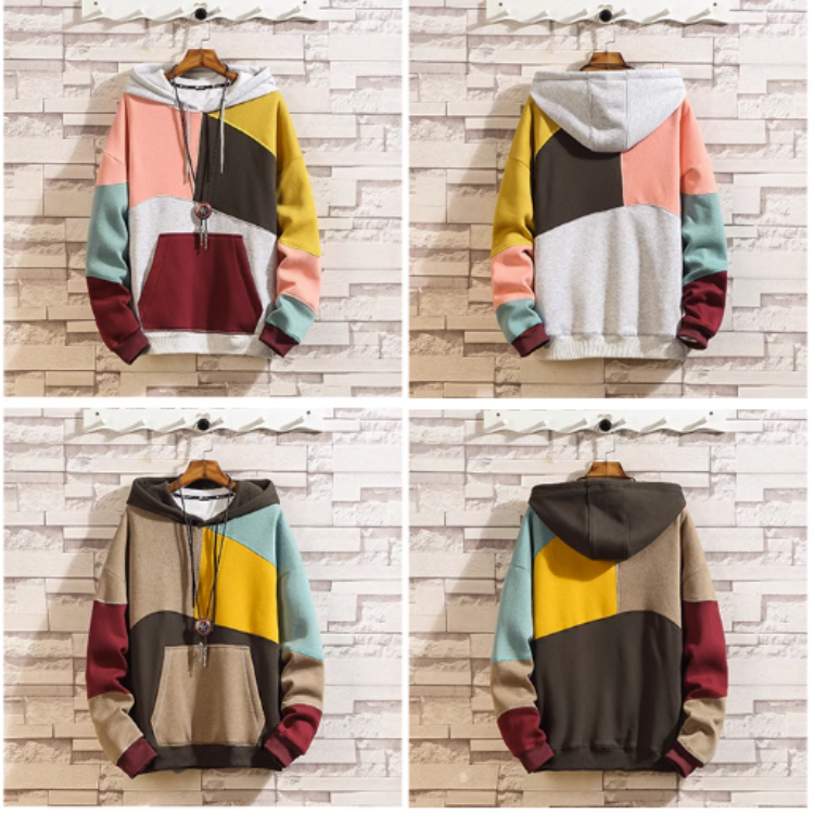 Comfortabele Heren Hoodie met Stijlvol Kleurcontrast - Perfect voor Elke Dag
