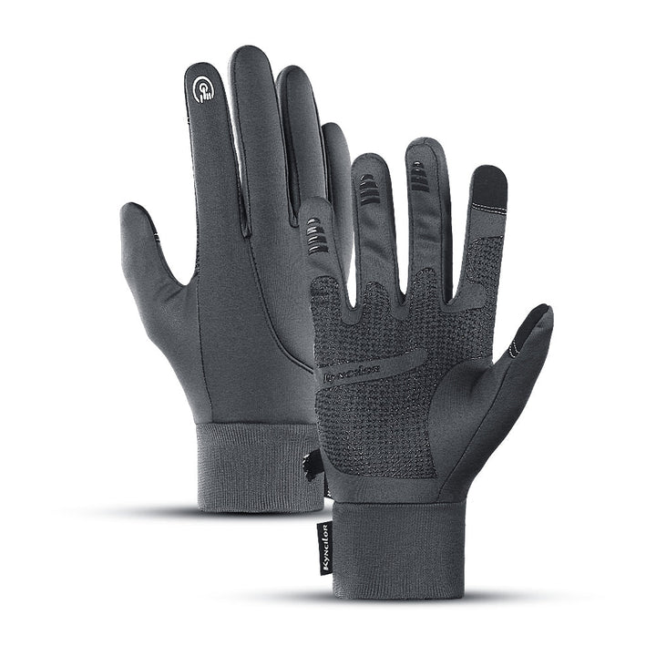 Zwarte touchscreen fietshandschoenen voor heren & dames. Winddicht, warm & compatibel met smartphone.