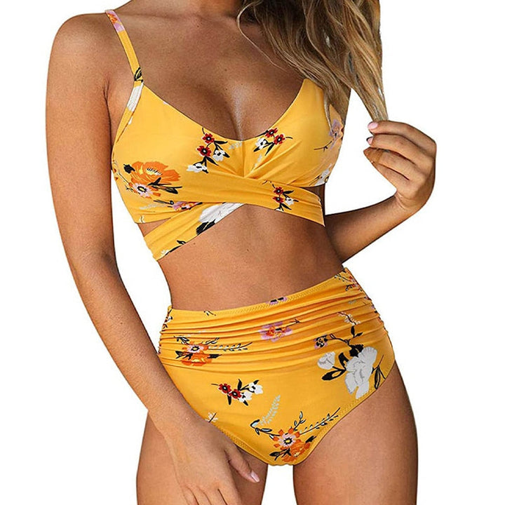 Dames high waisted bikini, comfortabel en kleurrijk, perfect voor de zomer.