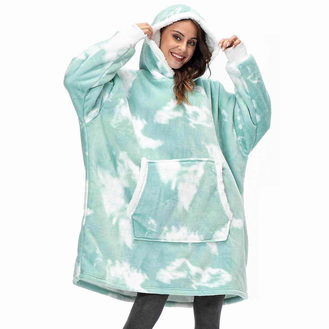 Gezellige pluche blanket hoodie, ideaal als relax outfit.